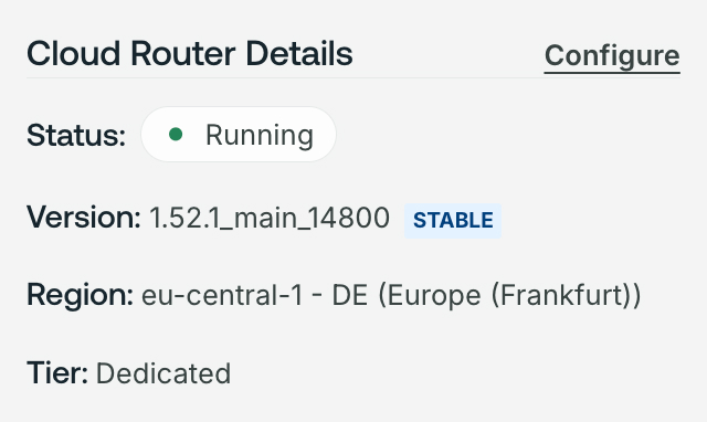 Router status for cloud supergraph